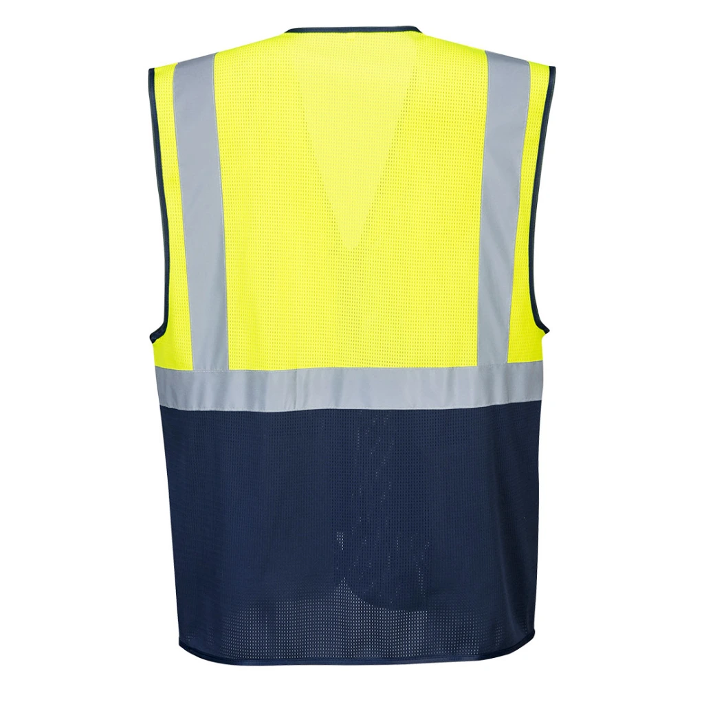C377 - Hi-Vis Two Tone MeshAir Executive Vest Yellow-Navy - 2.webp