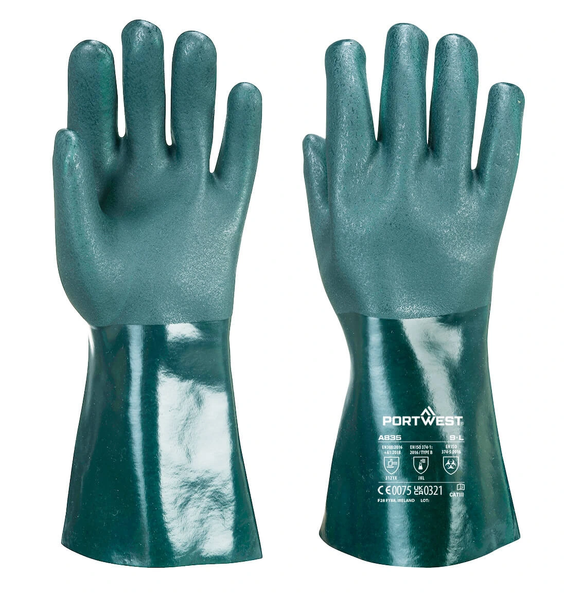Portwest A835 Dobbelt dyppet PVC handske grøn